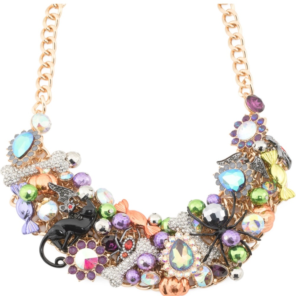 NWT Betsey Johnson Halloween Charm Bib Chain Necklace